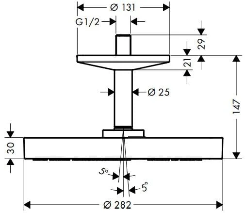 Bản vẽ bát sen bắt âm trần Axor 48493130