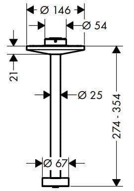 Bản vẽ thanh nối bát sen âm trần Axor 48496020