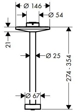 Bản vẽ thanh nối bát sen âm trần Axor 48496130