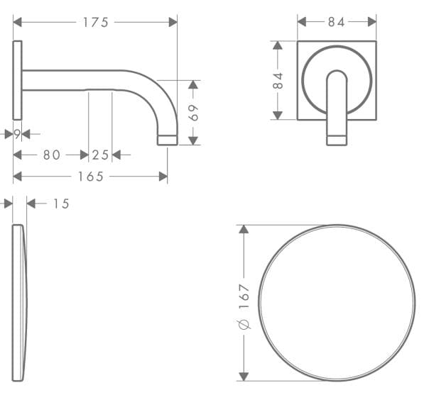 Bản vẽ vòi rửa cảm ứng lavabo Axor 38119250