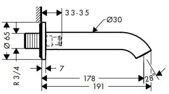 Bản vẽ sen bắt âm tường Axor 38411800