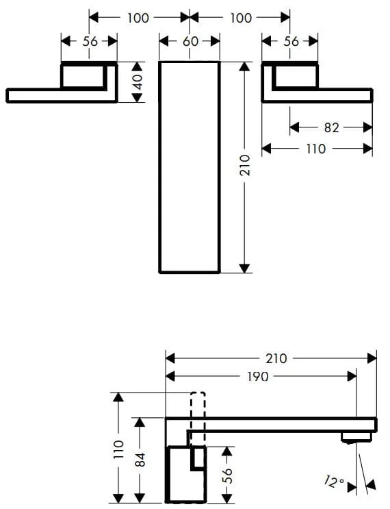 Bản vẽ vòi nước bồn rửa Axor 46060990