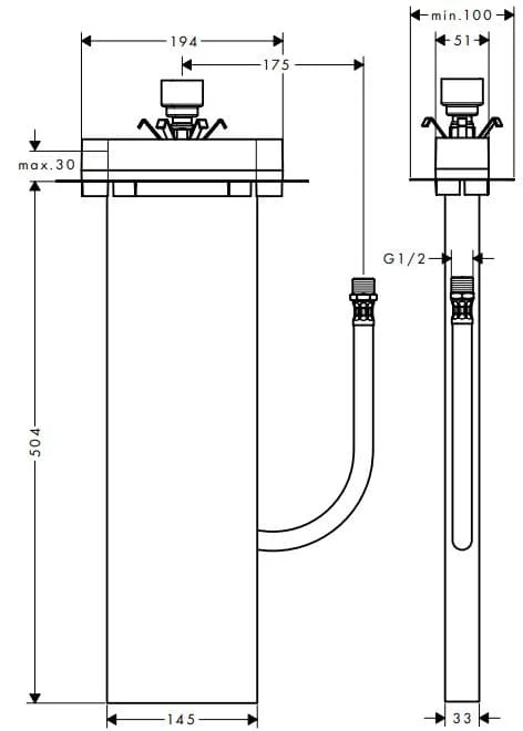 Chân vòi nước bồn tắm Axor 15490180