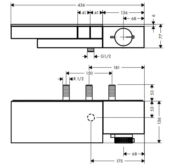 Bản vẽ van nhiệt độ Axor 46240990