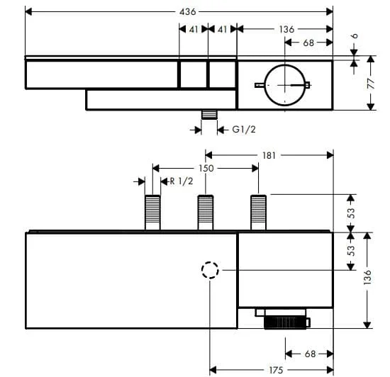 Bản vẽ van nhiệt độ Axor 46240330