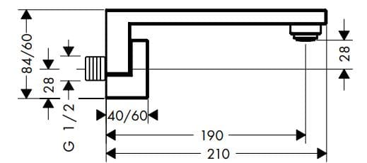 Bản vẽ sen bồn tắm âm tường Axor 46410990