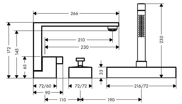 Bản vẽ sen bồn tắm Axor 46430300