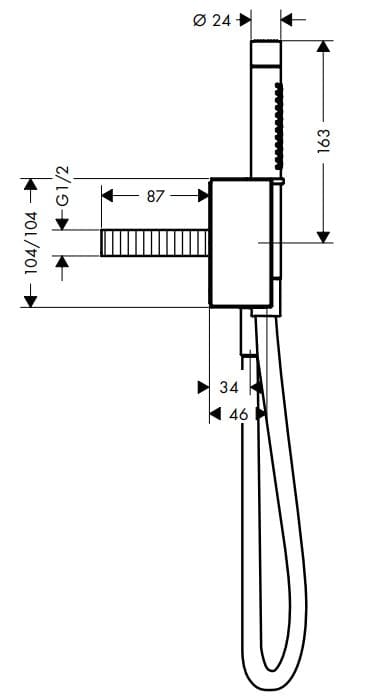 Bản vẽ dây bát sen Axor 46520300