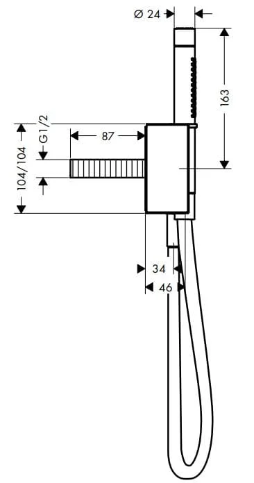 Bản vẽ dây bát sen Axor 46520330