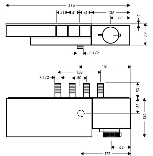 Bản vẽ van nhiệt độ Axor 46140000