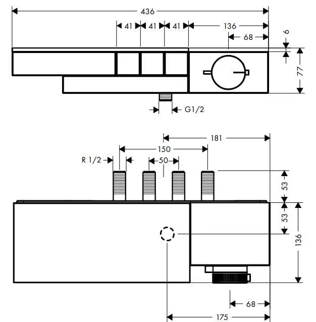 Bản vẽ van nhiệt độ Axor 46140000