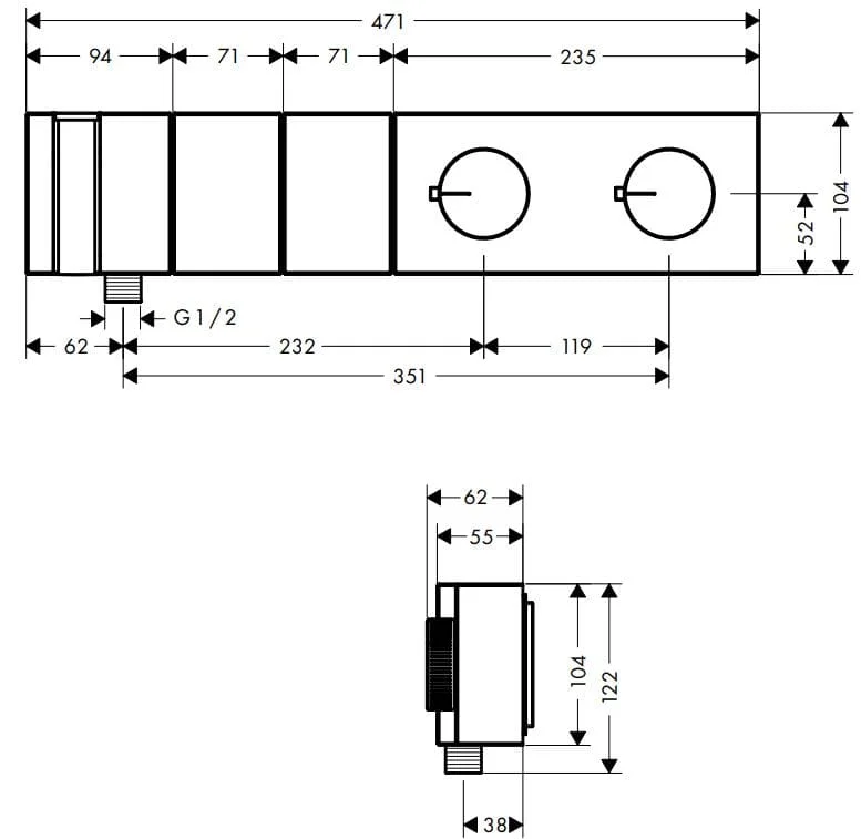 Bản vẽ vòi sen Axor 46700330