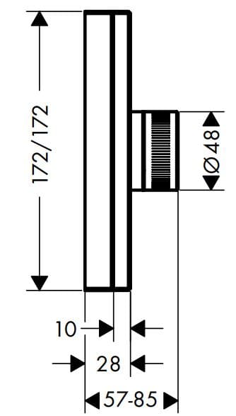 Bản vẽ mặt nạ sen âm tường Axor 46740300