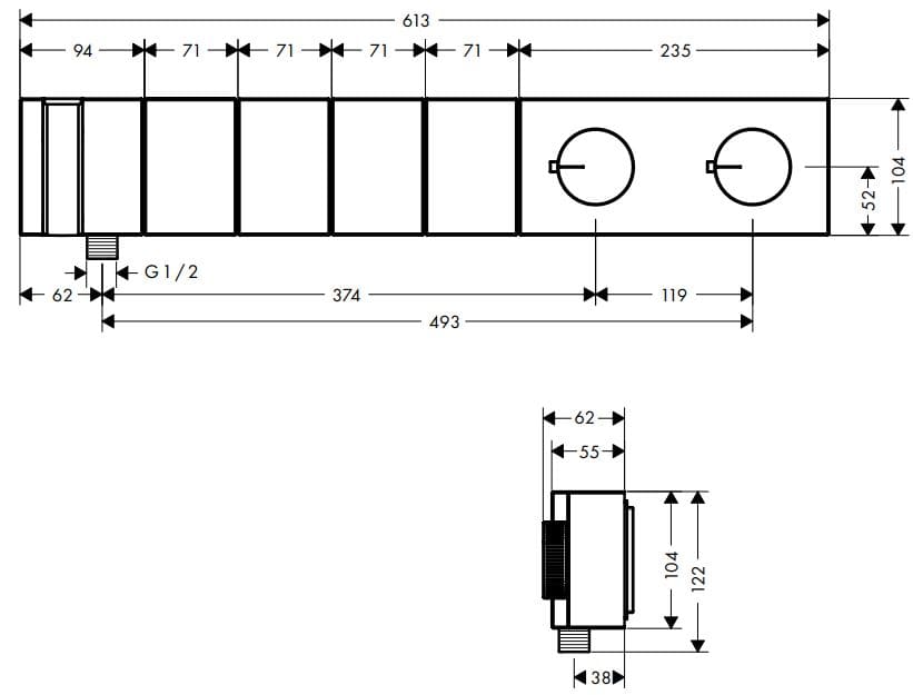 Bản vẽ vòi sen Axor 46720990