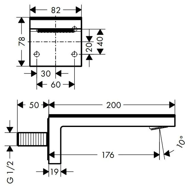 Bản vẽ sen bồn tắm âm tường Axor 47412820