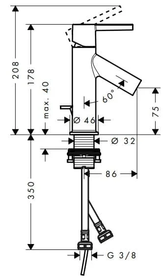 Vòi chậu rửa mặt nóng lạnh Axor 10102000