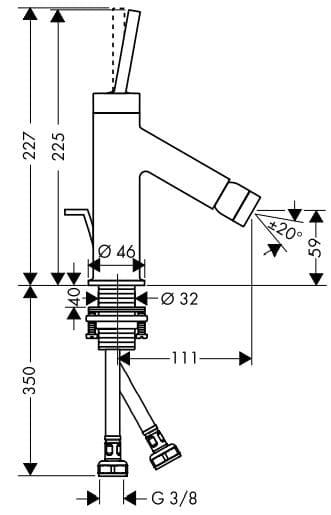Bản vẽ vòi tiểu Axor Starck 10211260
