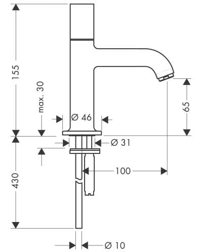 Bản vẽ vòi nước bồn rửa tay Axor 38130930