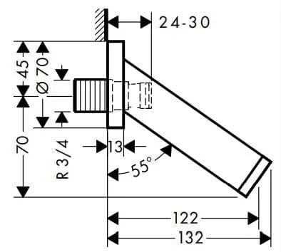 Bản vẽ vòi tắm treo tường Đức Axor 10410330