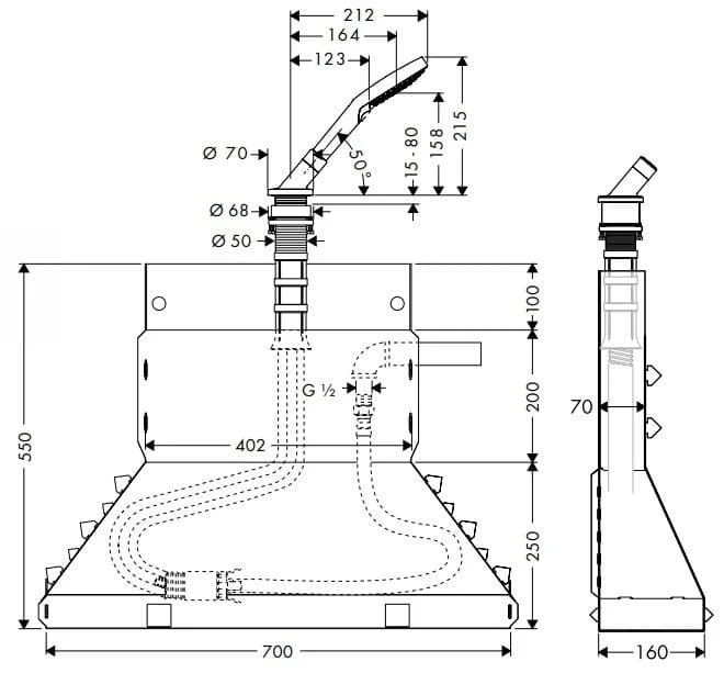 Chân vòi nước sen bồn tắm Axor 19418000