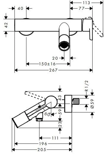 Thân sen tắm Axor 10465000