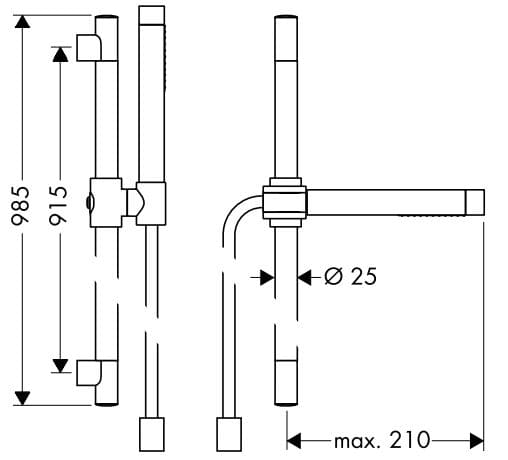 Bản vẽ vòi sen tắm Axor Starck 27980140