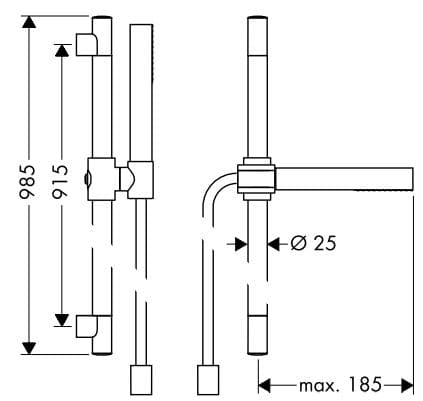 Bản vẽ vòi sen tắm Axor Starck 27983300
