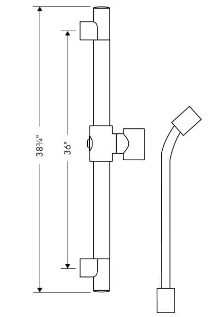 Bản vẽ thanh trượt + dây sen tắm Axor 27830340