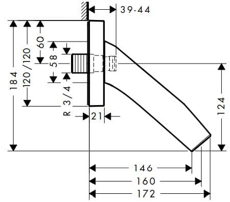 Bản vẽ sen tắm âm tường Axor 12417820