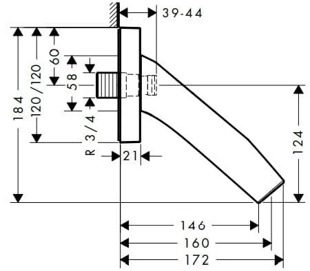 Bản vẽ sen tắm âm tường Axor 12417820