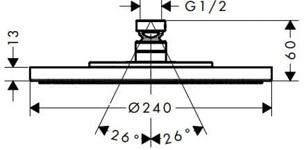 Bản vẽ bát sen tắm Axor 28494000