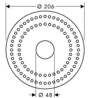 Bản vẽ bịt chân bắt vòi rửa mặt Axor 96660000
