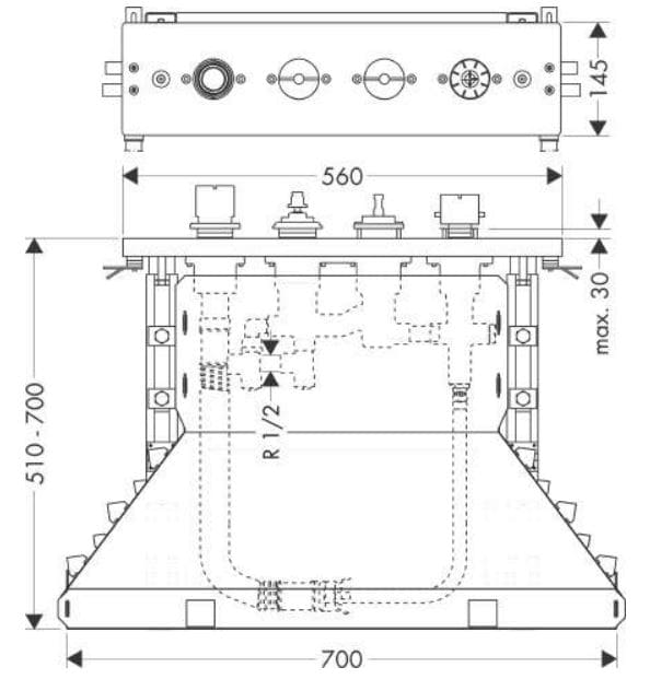 Bản vẽ chân vòi sen bồn tắm gắn thành Axor 15483180