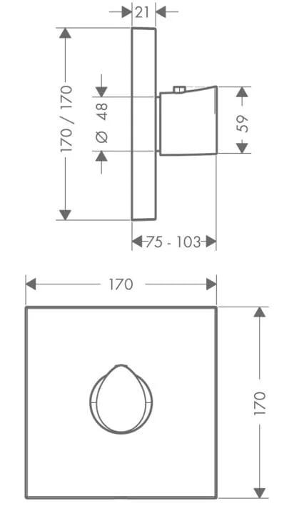 Mặt nạ sen tắm âm tường nóng lạnh Axor 12711000