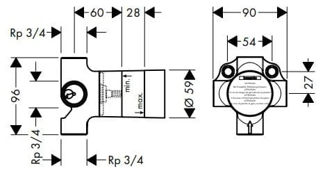Chân vòi tắm hoa sen âm tường Axor 16930180