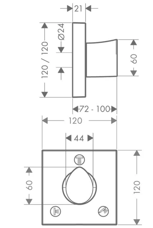 Mặt nạ sen tắm âm tường nóng lạnh Axor 12731000