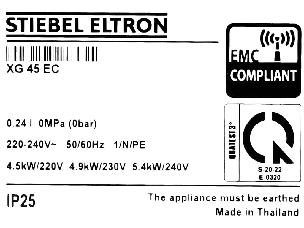 Tem nhãn máy nước nóng Đức Stiebel Eltron EG 45 EC
