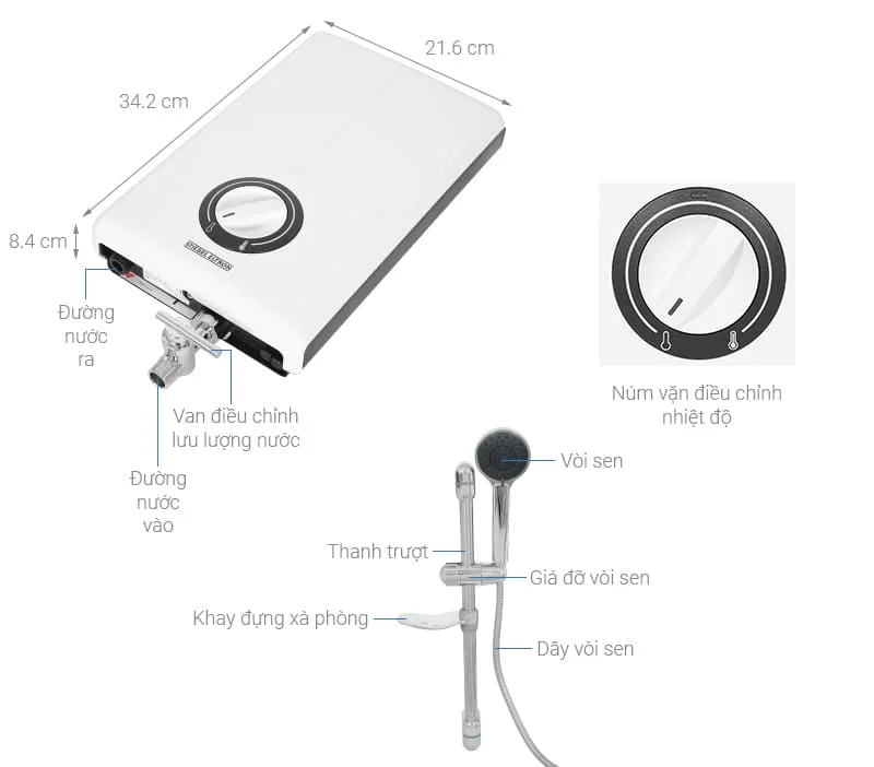 Thông số kỹ thuật máy nước nóng trực tiếp Đức Stiebel Eltron XG 45 EC