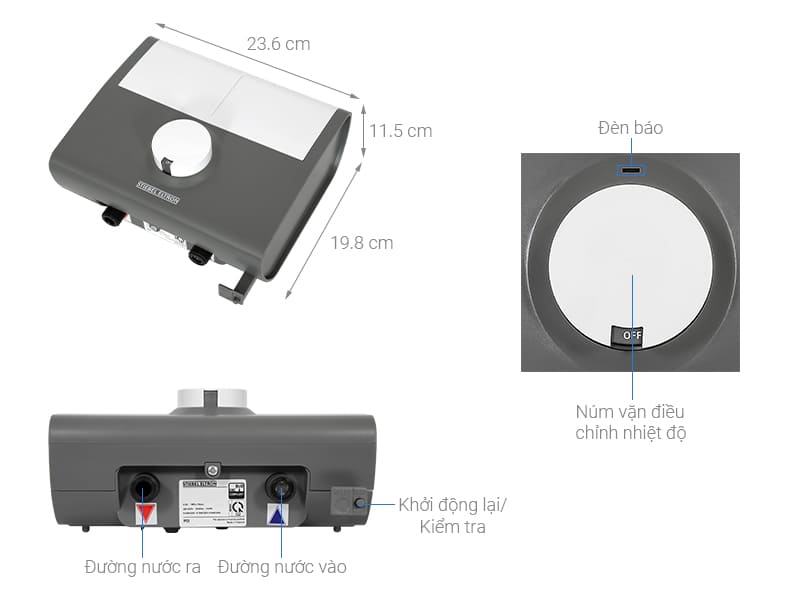 Thông số máy nước nóng trực tiếp Đức Stiebel Eltron DDH 8 EC