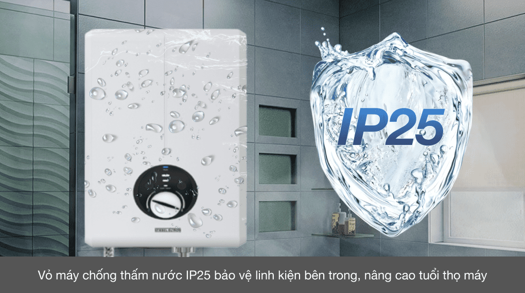 Chuẩn IP25 của máy nước nóng trực tiếp Stiebel Eltron XGLP 45 EC