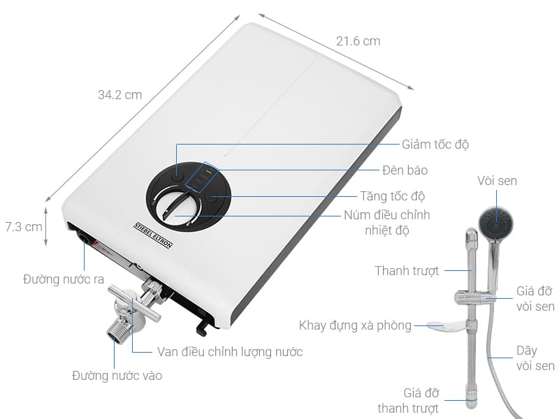 Thông số máy nước nóng trực tiếp Đức Stiebel Eltron XGP 45 EC