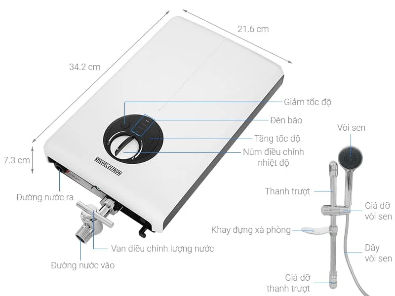 Thông số máy nước nóng trực tiếp Đức Stiebel Eltron XGP 45 EC