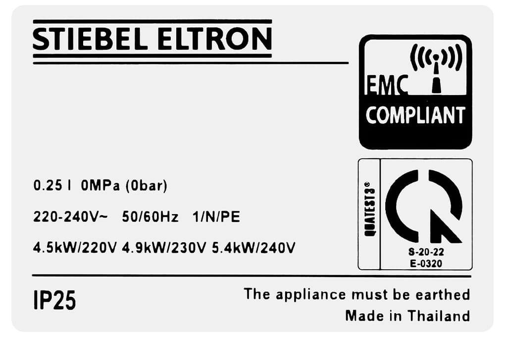 Tem nhãn máy nước nóng Đức Stiebel Eltron DS 45 EC