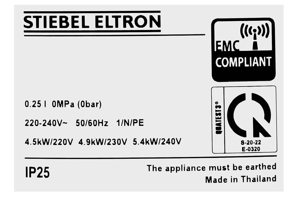 Tem nhãn máy nước nóng Đức Stiebel Eltron WS 45 EC