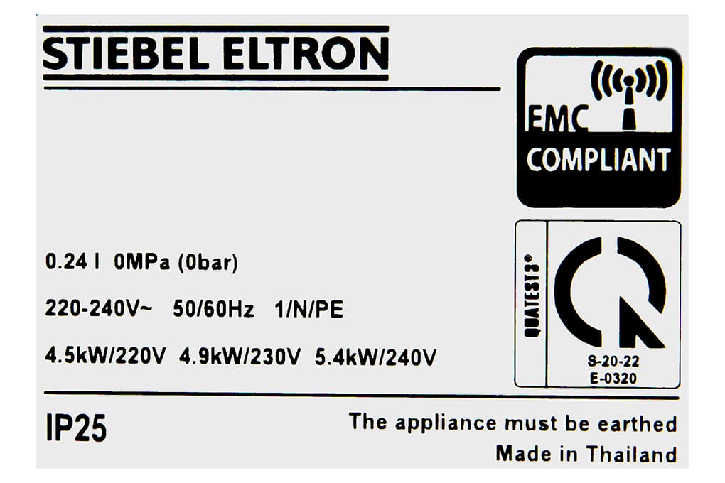 Tem nhãn máy nước nóng Đức Stiebel Eltron XGL 45 EC