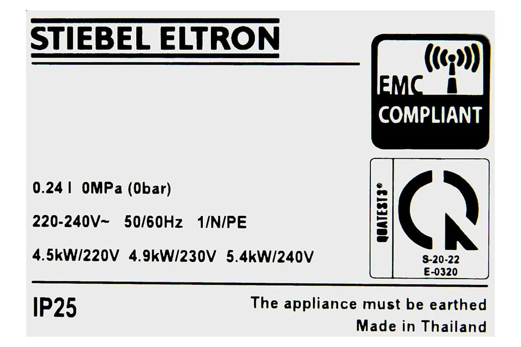 Tem nhãn máy nước nóng Đức Stiebel Eltron XGL 45 EC
