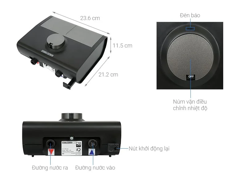 Thông số máy nước nóng trực tiếp Đức Stiebel Eltron DDC 6 EC