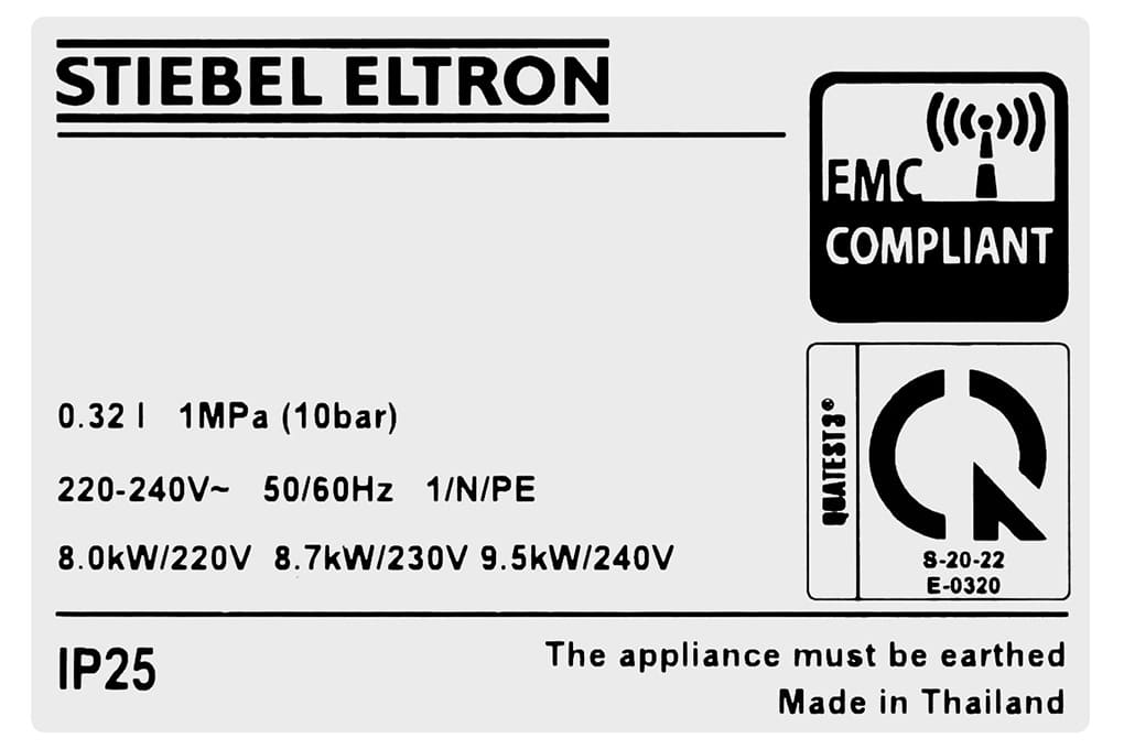 Tem nhãn máy nước nóng Đức Stiebel Eltron DDC 8 EC