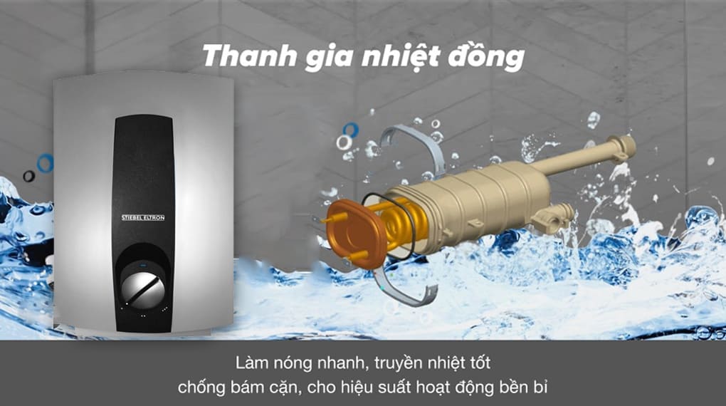 Thanh đốt bằng đồng máy nước nóng Đức Stiebel Eltron DHC 8 EC