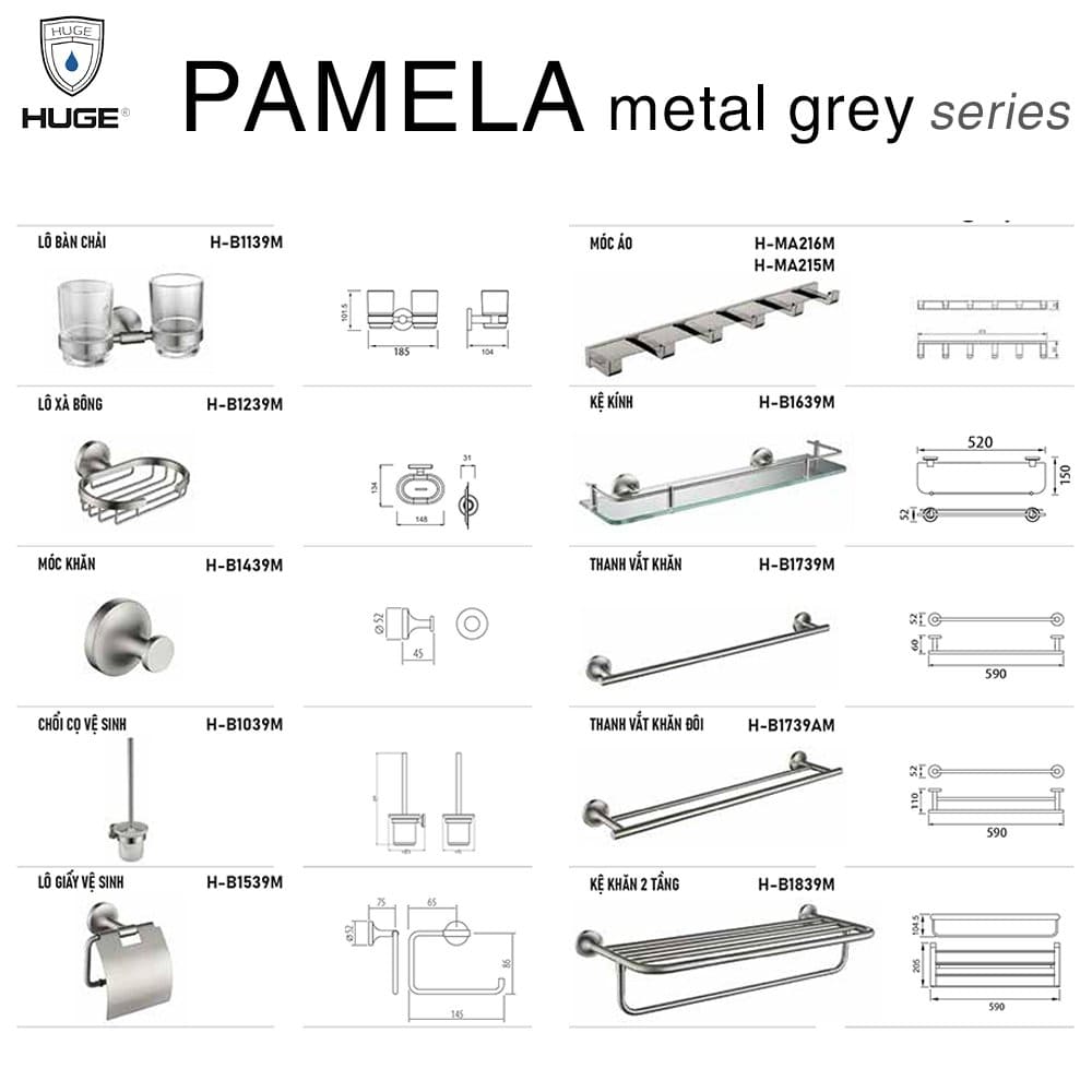 Huge Pamela metal grey